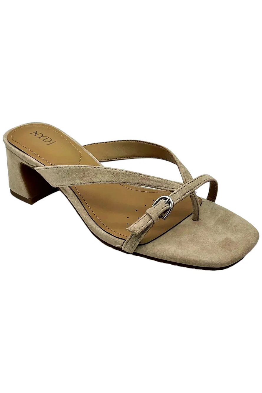 NYDJ Women's Glam Kid Suede Strappy Slip-On Sandal Sand - Medium